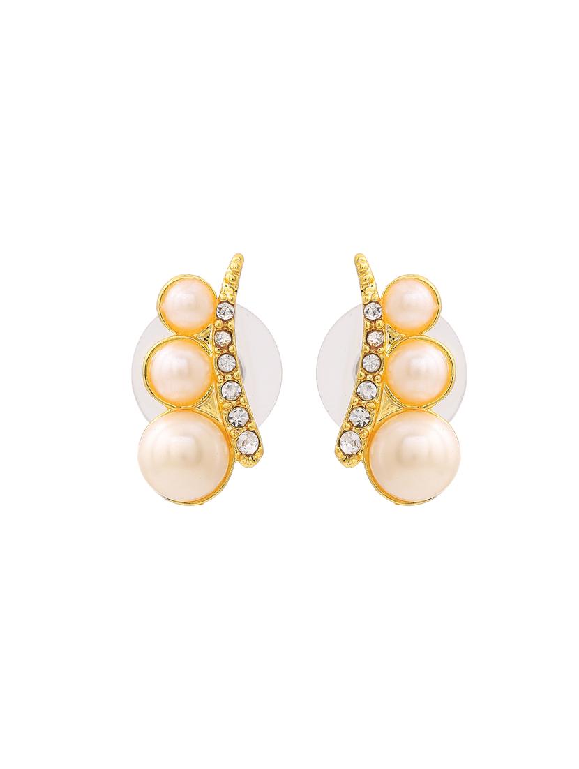 white metal studs earring - 17327934 - Zoom Image - 4