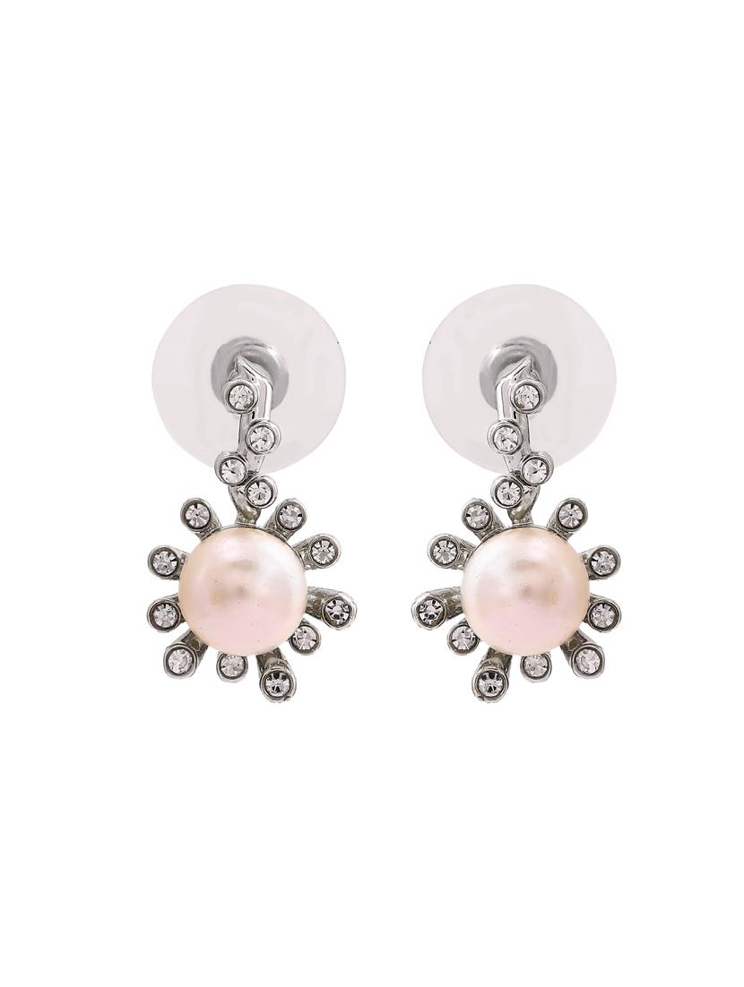white metal studs earring - 17327938 - Zoom Image - 2
