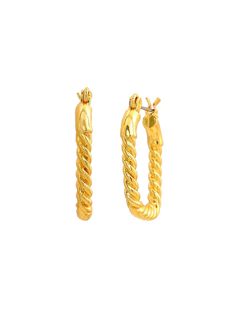gold metal hoop earring - 17327939 - Zoom Image - 2