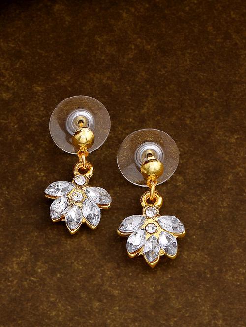 gold metal drop earring - 17327942 - Standard Image - 1