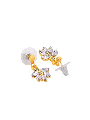 gold metal drop earring - 17327942 - Standard Image - 4