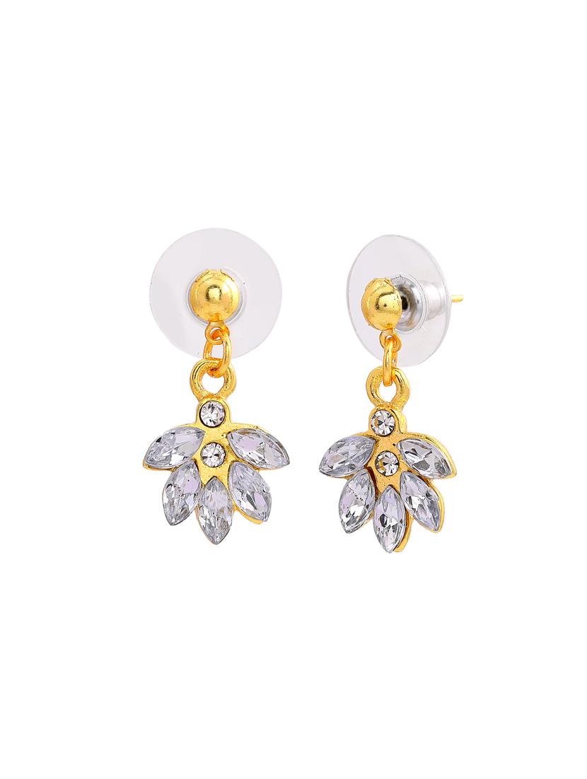 gold metal drop earring - 17327942 - Zoom Image - 2
