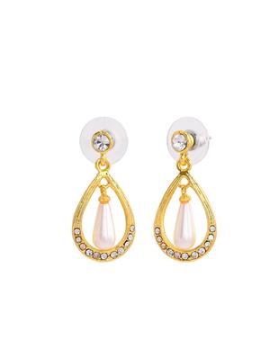 gold metal drop earring - 17327943 - Standard Image - 3
