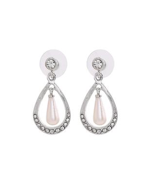silver metal drop earring - 17327944 - Standard Image - 3