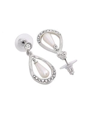 silver metal drop earring - 17327944 - Standard Image - 4