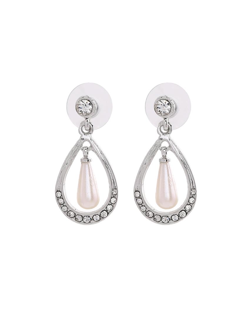 silver metal drop earring - 17327944 - Zoom Image - 3