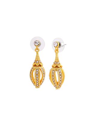 gold metal drop earring - 17327946 - Standard Image - 3