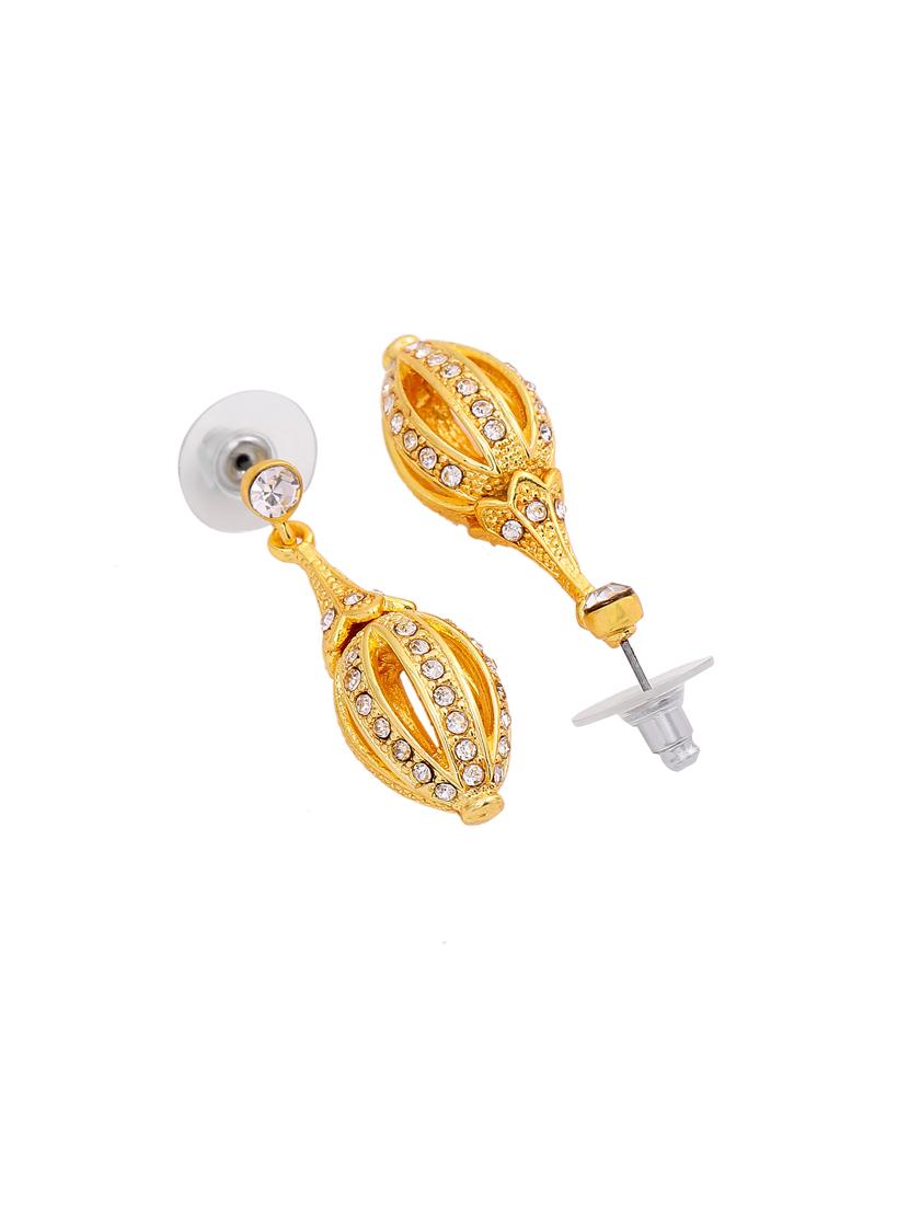 gold metal drop earring - 17327946 - Zoom Image - 2