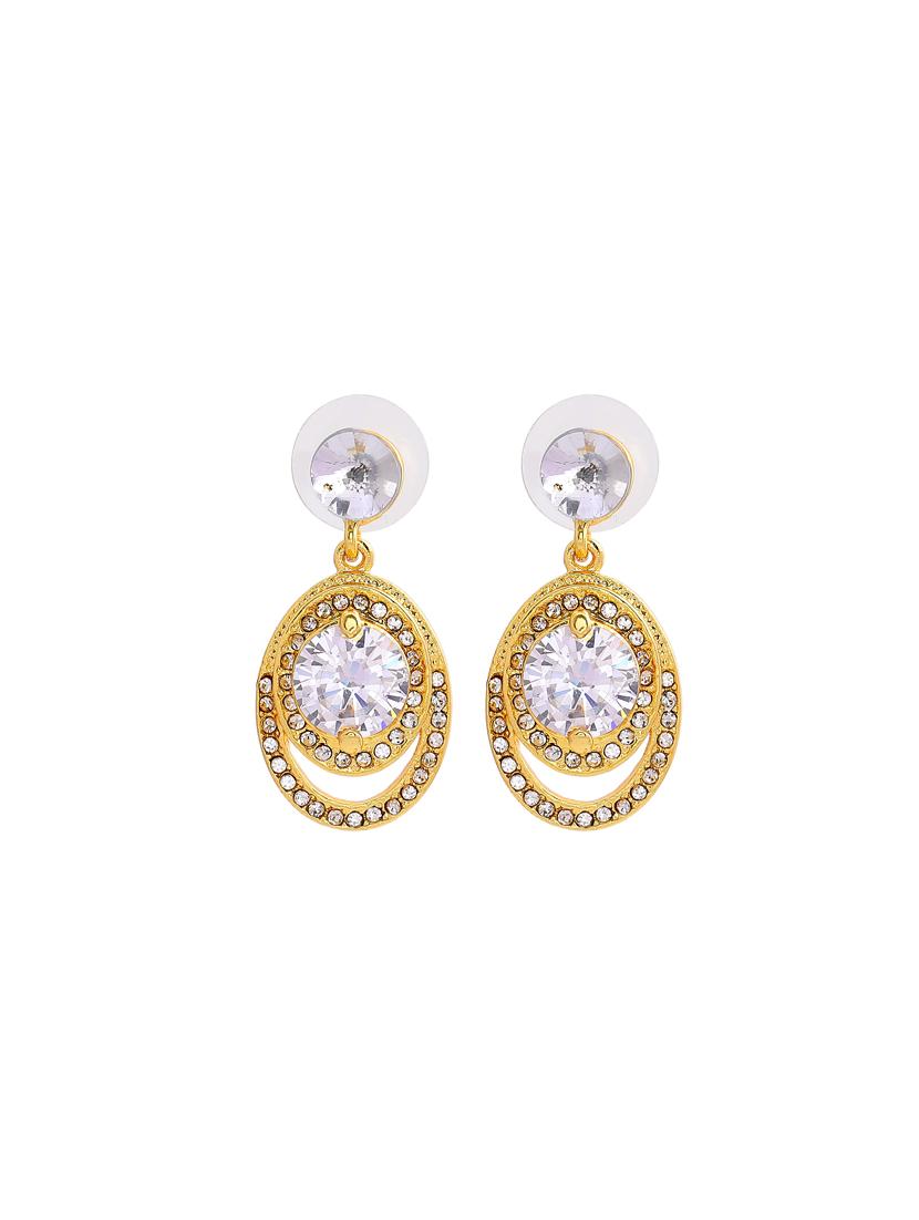 white metal drop earring - 17327949 - Zoom Image - 2