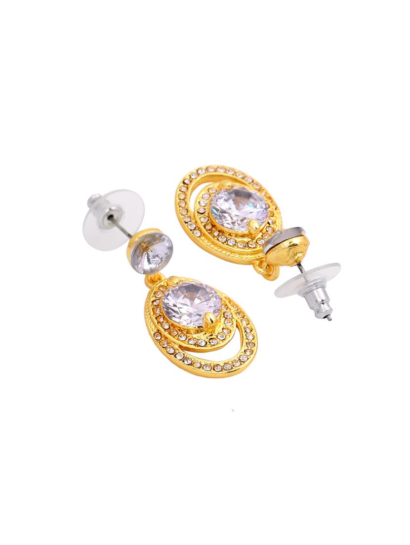 white metal drop earring - 17327949 - Zoom Image - 3