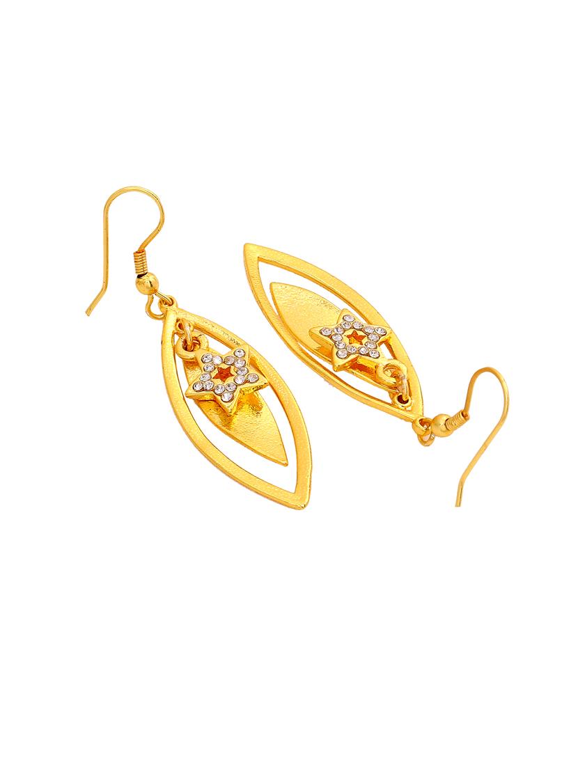 gold metal drop earring - 17327950 - Zoom Image - 2