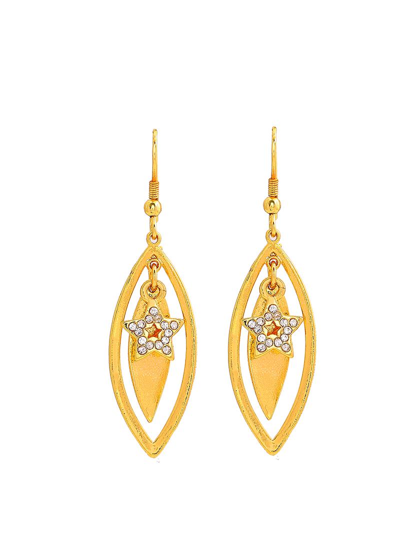 gold metal drop earring - 17327950 - Zoom Image - 4