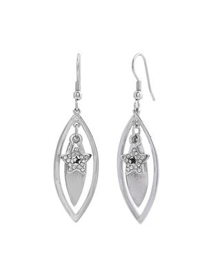 silver metal drop earring - 17327951 - Standard Image - 3