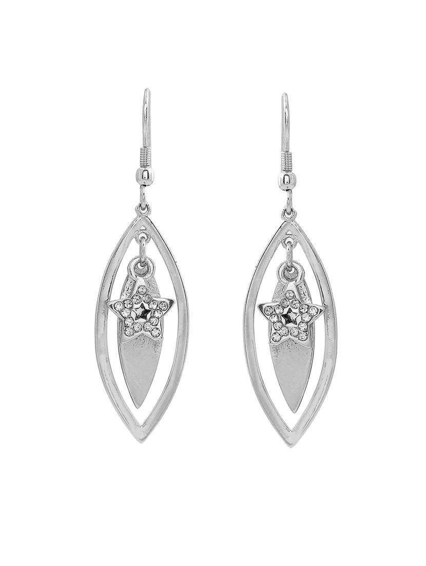 silver metal drop earring - 17327951 - Zoom Image - 2