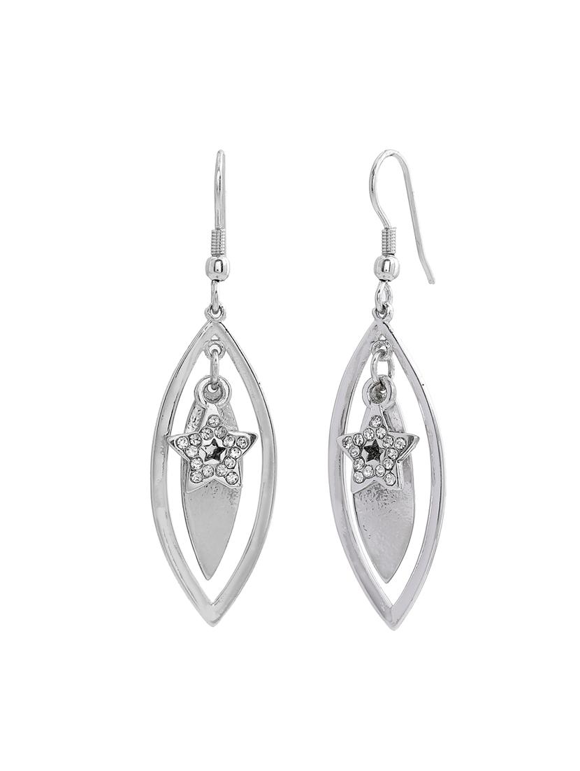 silver metal drop earring - 17327951 - Zoom Image - 3