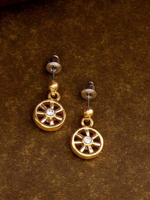 gold metal drop earring - 17327954 - Standard Image - 1