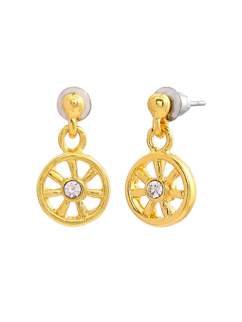 gold metal drop earring - 17327954 - Zoom Image - 2