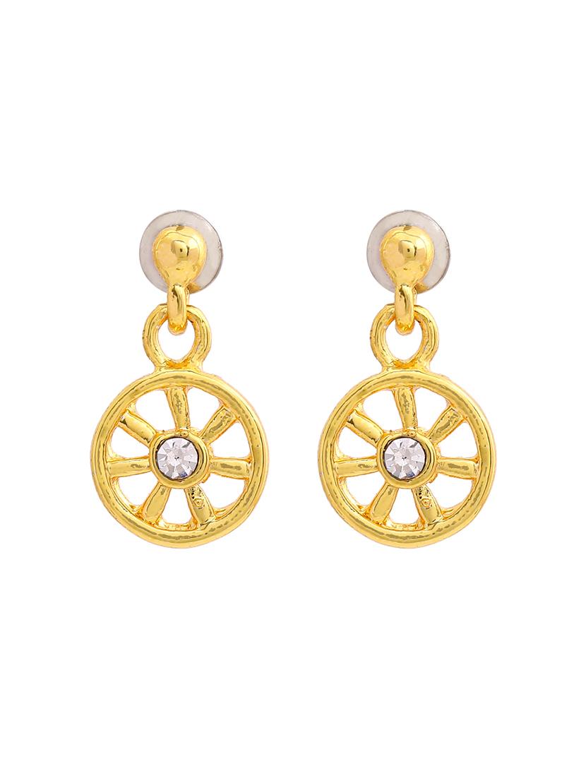 gold metal drop earring - 17327954 - Zoom Image - 4