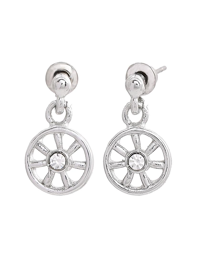 silver metal drop earring - 17327955 - Zoom Image - 3