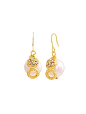gold metal drop earring - 17327958 - Standard Image - 2