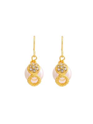 gold metal drop earring - 17327958 - Standard Image - 3