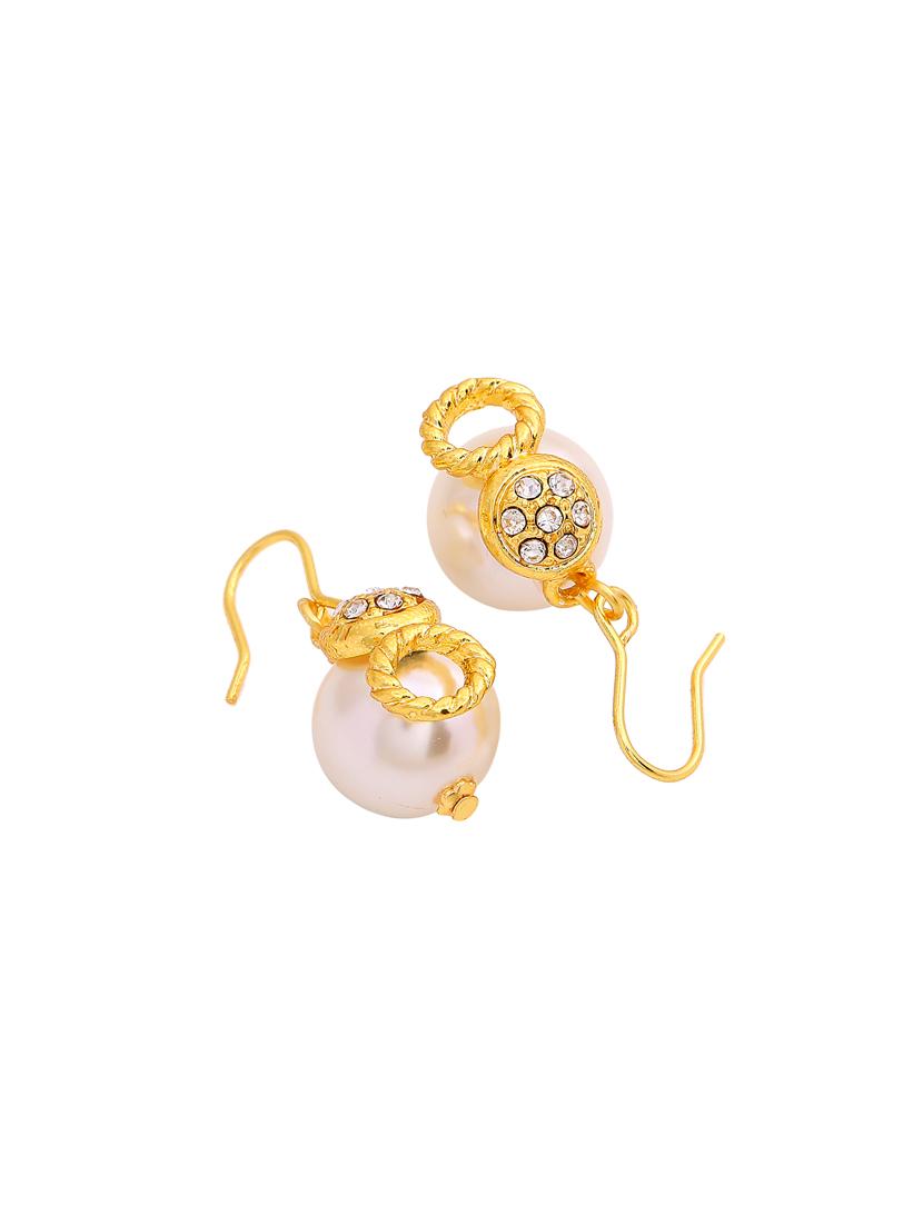 gold metal drop earring - 17327958 - Zoom Image - 4