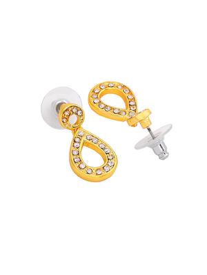 gold metal drop earring - 17327959 - Standard Image - 4