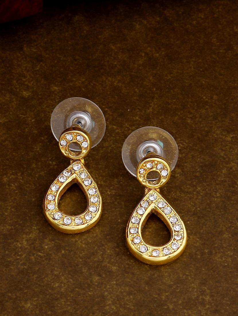 gold metal drop earring - 17327959 - Zoom Image - 1