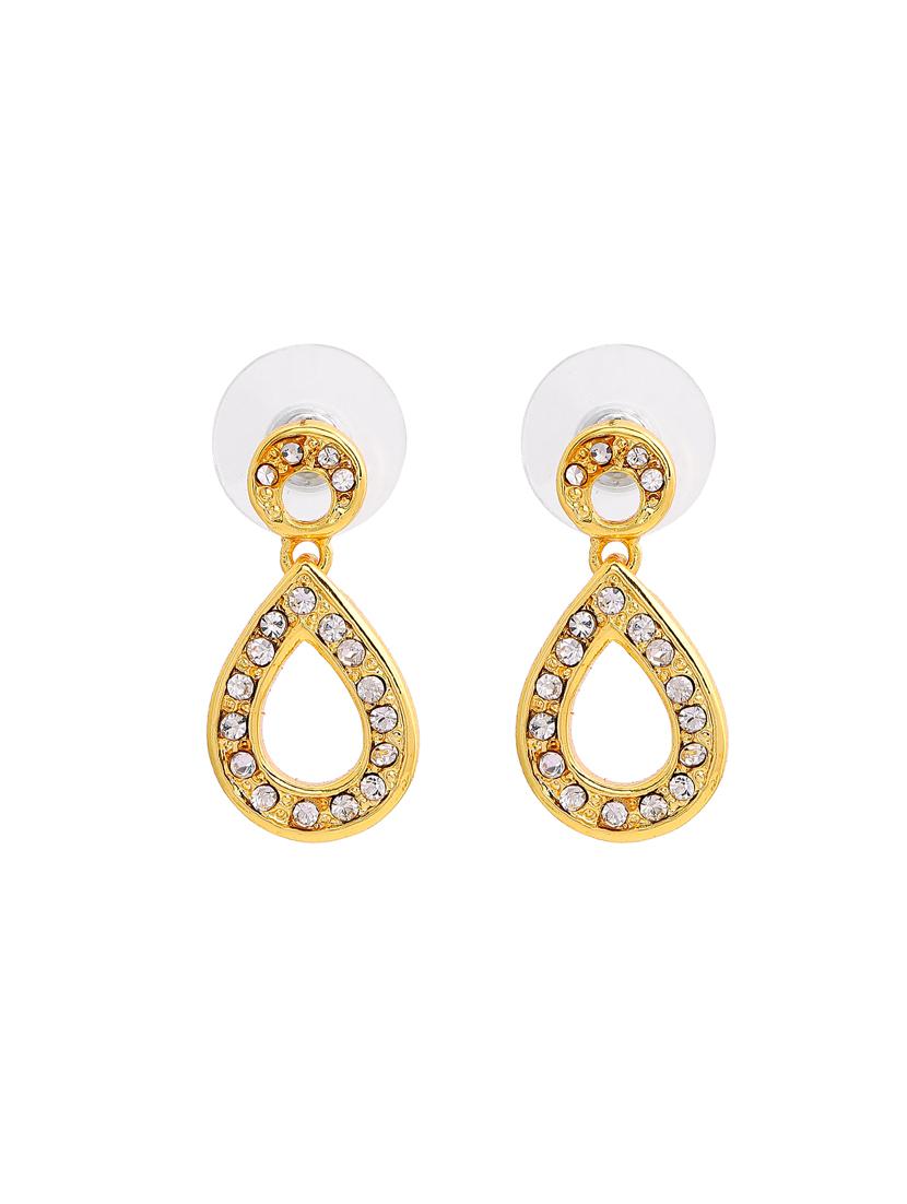 gold metal drop earring - 17327959 - Zoom Image - 2
