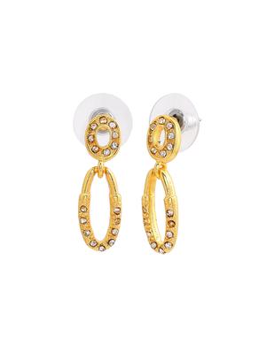 gold metal drop earring - 17327961 - Standard Image - 3