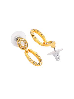 gold metal drop earring - 17327961 - Standard Image - 4