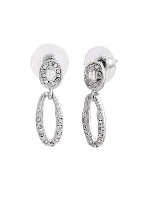 silver metal drop earring - 17327962 - Standard Image - 3