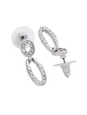 silver metal drop earring - 17327962 - Standard Image - 4