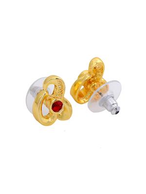 red metal studs earring - 17327963 - Standard Image - 3