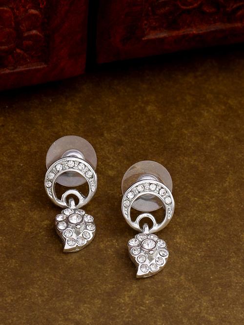 silver metal drop earring - 17327966 - Standard Image - 1