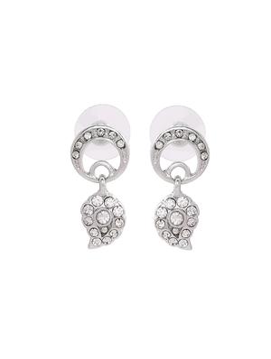 silver metal drop earring - 17327966 - Standard Image - 2