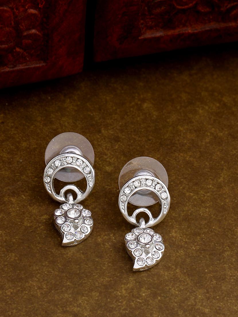 silver metal drop earring - 17327966 - Zoom Image - 1