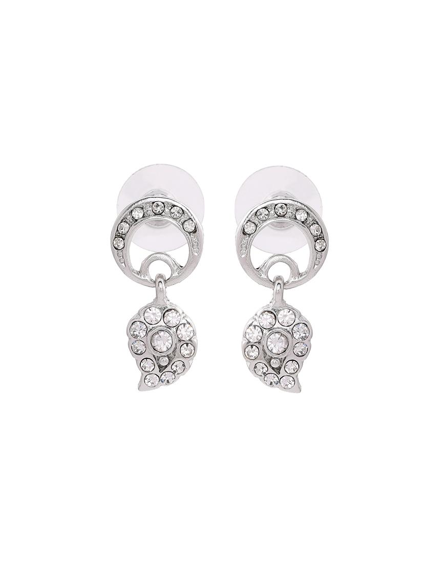 silver metal drop earring - 17327966 - Zoom Image - 2