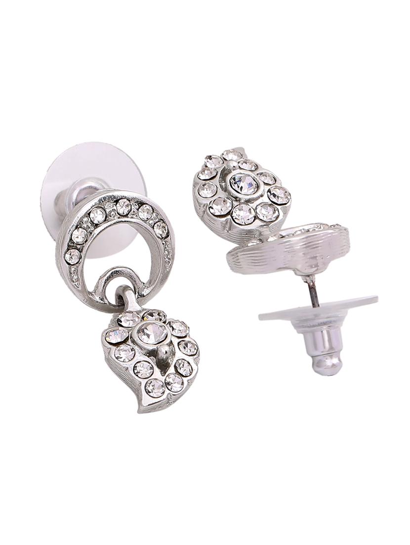 silver metal drop earring - 17327966 - Zoom Image - 3