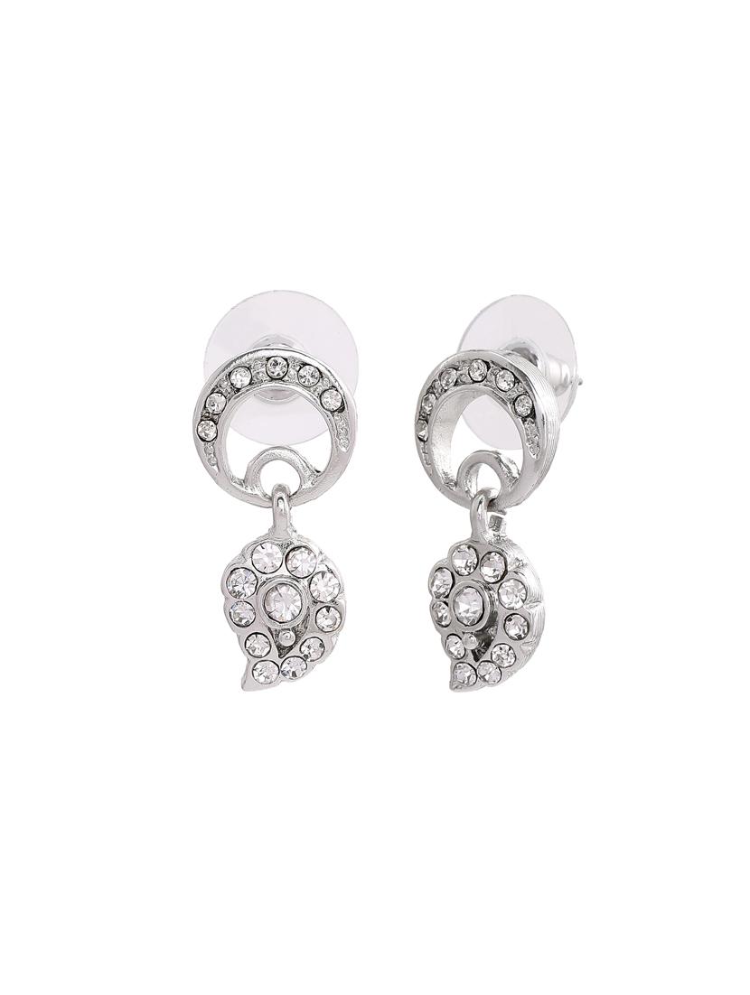 silver metal drop earring - 17327966 - Zoom Image - 4