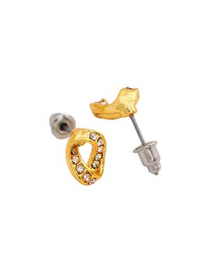 gold metal studs earring - 17327967 - Standard Image - 2