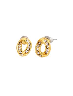 gold metal studs earring - 17327967 - Standard Image - 3