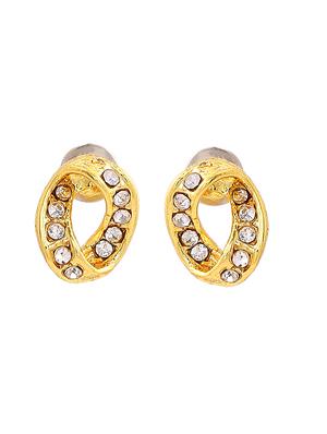 gold metal studs earring - 17327967 - Standard Image - 4