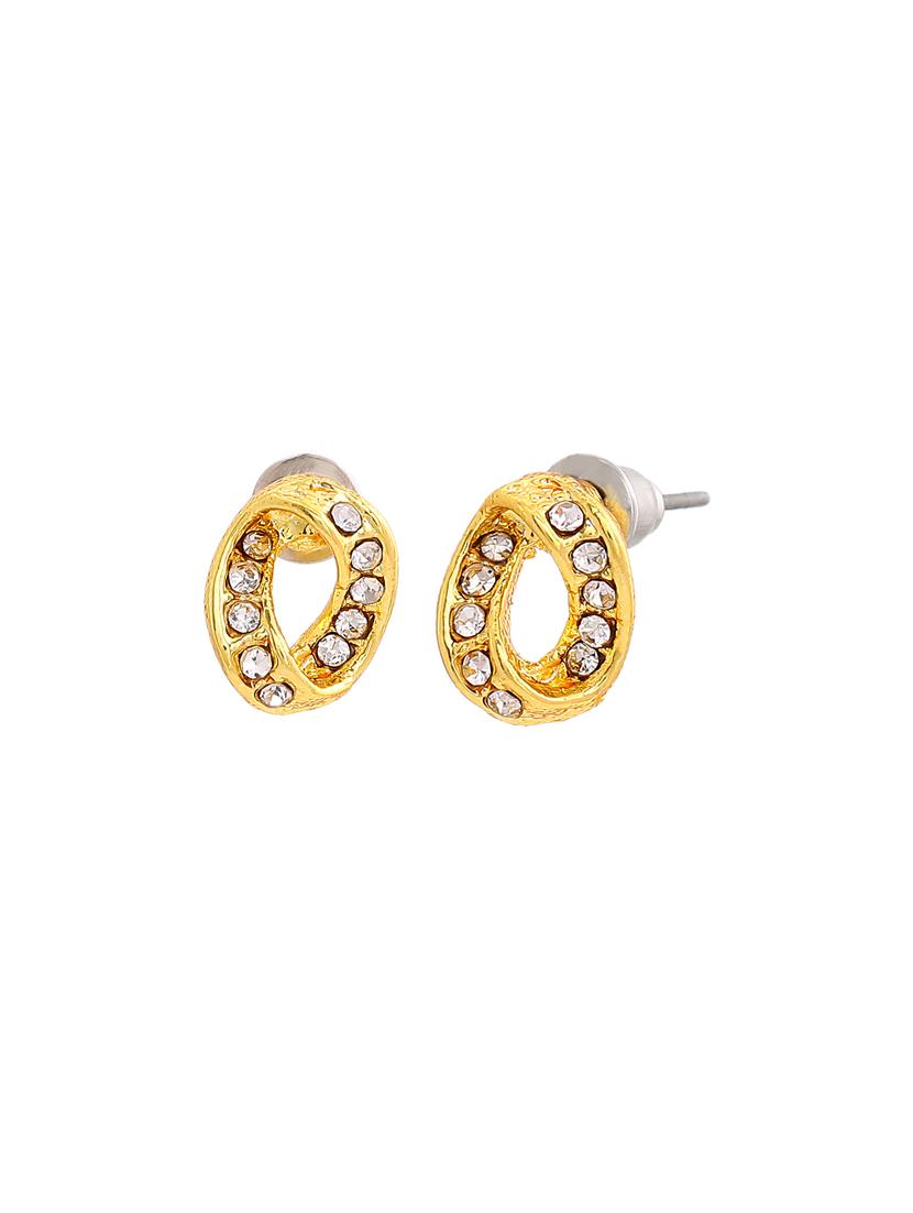 gold metal studs earring - 17327967 - Zoom Image - 3