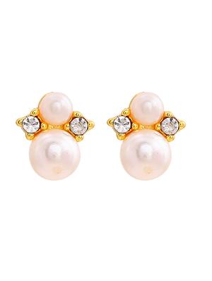 gold metal studs earring - 17327972 - Standard Image - 2