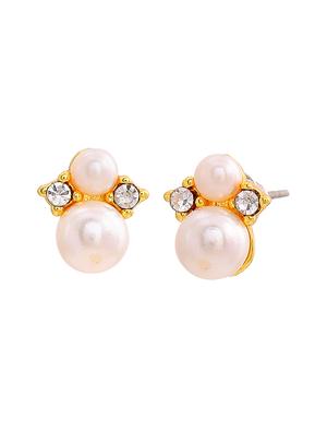 gold metal studs earring - 17327972 - Standard Image - 3