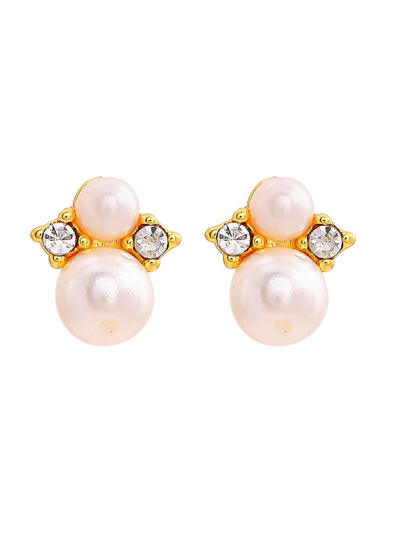 gold metal studs earring - 17327972 - Zoom Image - 2