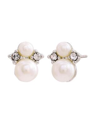 silver metal studs earring - 17327973 - Standard Image - 3