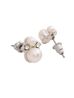 silver metal studs earring - 17327973 - Standard Image - 4