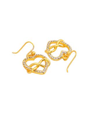 gold metal drop earring - 17327974 - Standard Image - 3